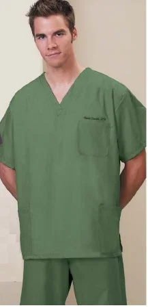Fashion Seal Uniforms Scrub Shirt X-Small Blueberry 3 Pockets Short Set-In Sleeves Unisex – 78760-XS