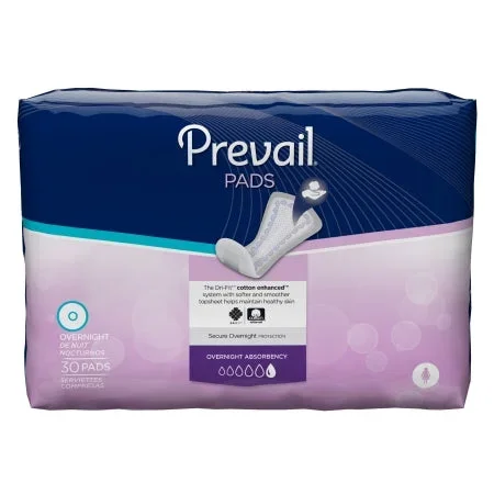 First Quality Prevail Daily Pads Overnignt Bladder Control Pad 16 Inch Length Heavy Absorbency Polymer One Size Fits Most Female Disposable – PVX-120