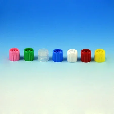 Globe Scientific Tube Closure Polypropylene Screw Cap Blue For Sample Tubes with External Threads NonSterile – 6136B