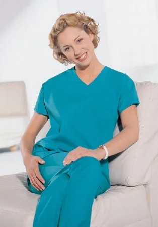 Hospitex / Encompass Group Synergy Scrub Shirt Small Teal 2 Pockets Short Cap Sleeves Female – 46851-1L3