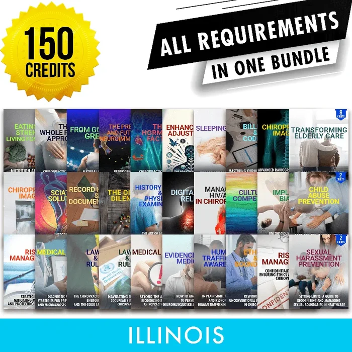 Illinois Package: Full Recertification – All Required Chiropractic Continuing Education Hours in One Package, 150 CME Hours