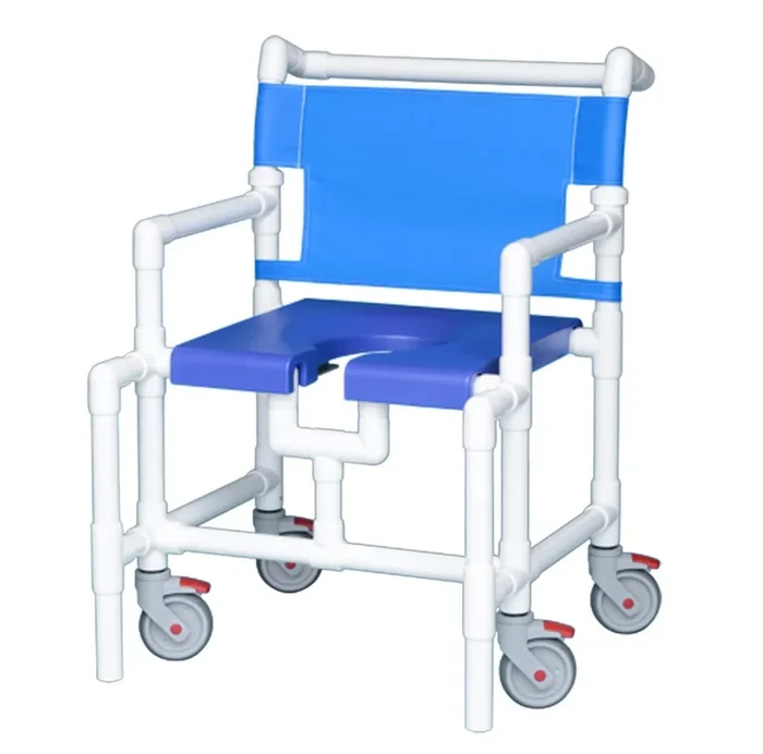 IPU Over-Size PVC Bariatric Rolling Shower Chair with Commode Opening