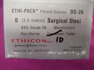J & J Healthcare Systems ETHI-PACK Suture without Needle Stainless Steel Nonabsorbable Uncoated Size 3 – 0 18 Inch Suture – DS30
