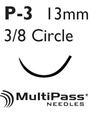 J & J Healthcare Systems Prolene Suture with Needle Nonabsorbable Uncoated Blue Suture Monofilament Polypropylene Suture Size 4-0 18 Inch Suture 1-Needle 13 mm Length 3/8 Circle Precision Point – Reverse Cutting Needle – 8699G
