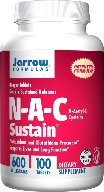 Jarrow Fórmulas NAC (N-ACETYL-L-CYSTEINE) Sostenga 600 mg de tabletas