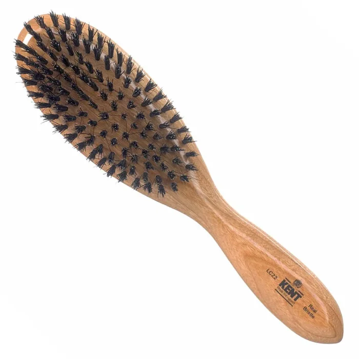 Kent Ladies Oval Black Bristle Cherrywood Brush LC22 #10071481