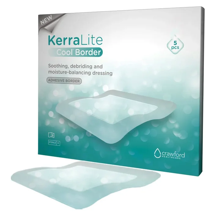 KerraLite Cool Border Hydrogel Sheet Cover Dressing Combination, 4.3″ x 4.3″