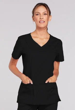 Kinetic Manufacturing Group Cherokee Scrub Shirt X-Large Black 3 Pockets Short Sleeves Female – 4728-XL