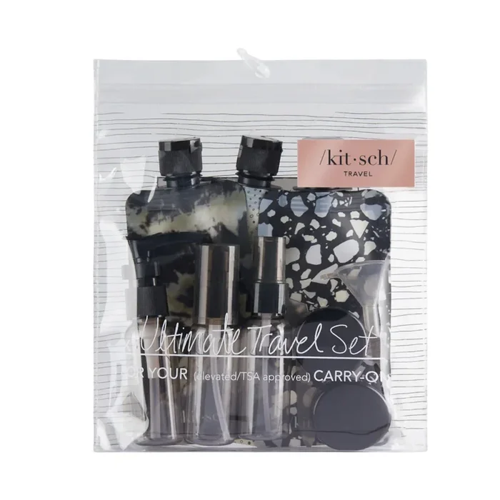 Kitsch Black & Ivory Refillable Ultimate Travel Set (11 pc) #10089414