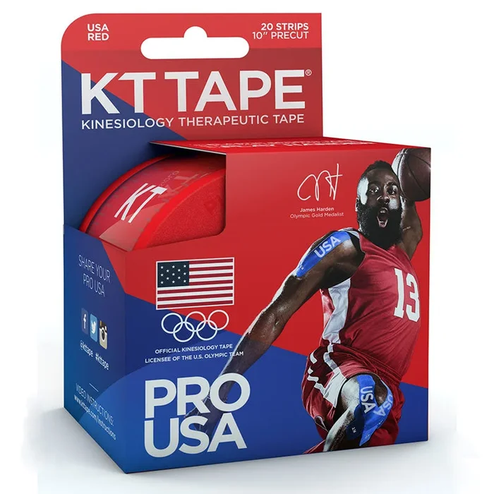 KT Synthetic Tape Team USA Pro, Red, 20 2″ x 10″ Strips