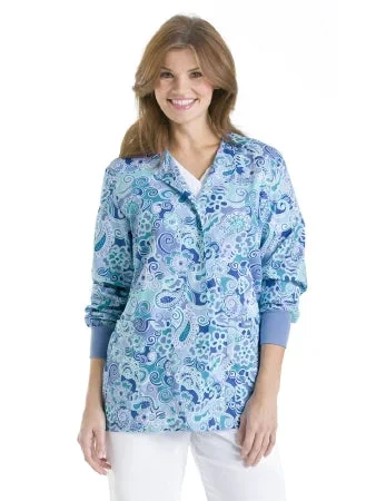 Landau Uniforms Warm-Up Jacket Galaxy Blue Large Long Sleeves Hip Length – 7525BGP