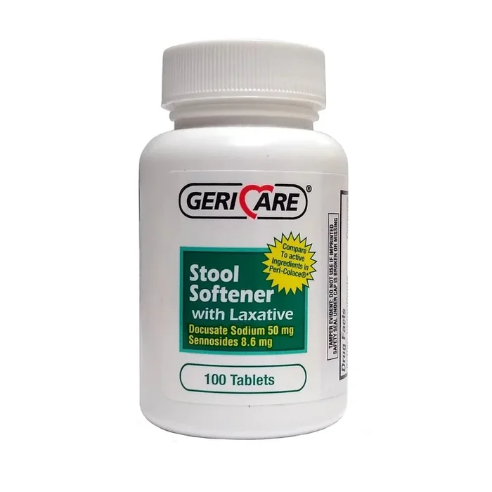 Laxative / Stool Softener Tablet 100 Per Bottle 50 Mg – 8.6 Mg Strength Docusate Sodium / Sennosides