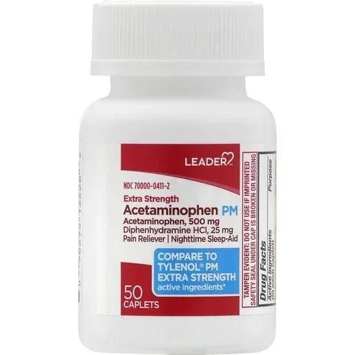 Leader Acetaminophen PM Caplets 500mg 50ct
