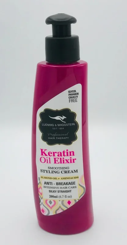 Ludwig y Wiggstein Keratin Oil Elixir suave crema de estilo. 6.7 oz