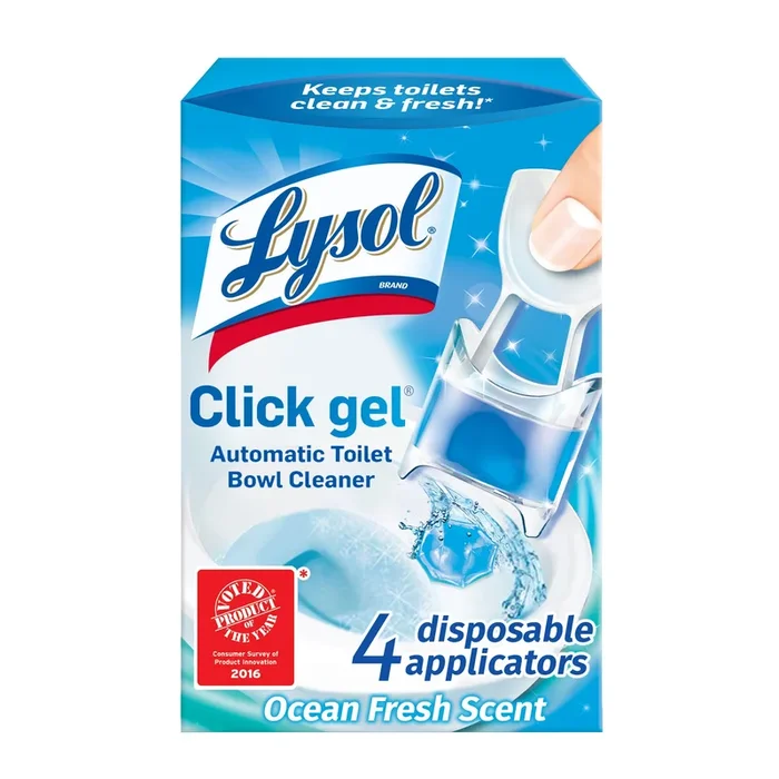 Lysol Click Gel Automatic Toilet Bowl Cleaner, Ocean Fresh Scent, 4 ct