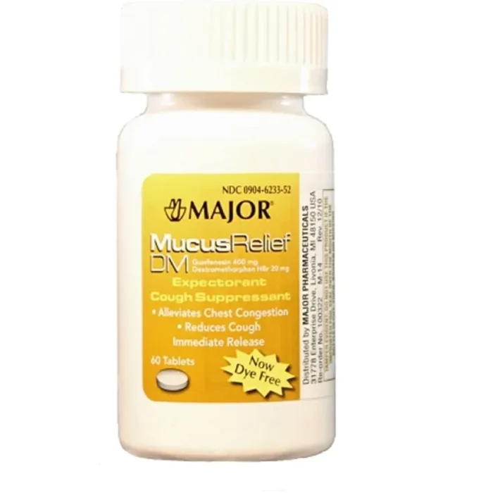 Major Pharmaceuticals Mucus Relief Tab, DM, Unboxed, 400mg, Yellow, 30S