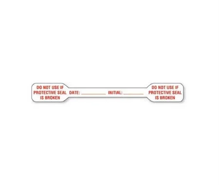 Market Lab Inc Pre-Printed Label Auxiliary Label DO NOT USE IF PROTECTIVE SEAL IS BROKEN / DATE: _____ INITIAL: _____ Red 1/2 X 4-1/2 Inch – 12708