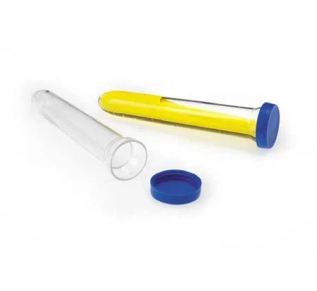 Market Lab Inc Urinalysis Tube Conical Bottom Plain 15 mL Without Color Coding Snap Cap Polystyrene Tube – 1296