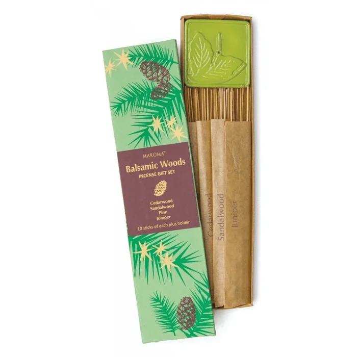 Maroma Balsamic Woods Incense Collection with Holder #10065013