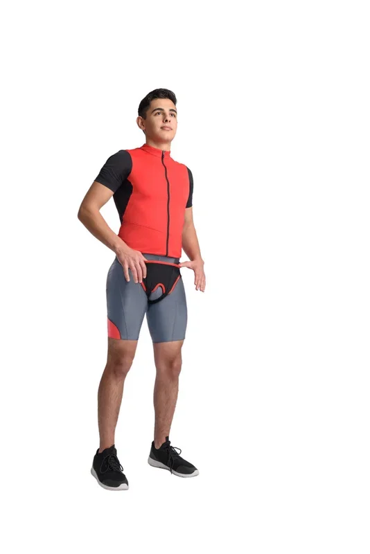 MAXAR Deluxe Hernia Support – Double Sided with Removable Inserts – Black w/Red Trim