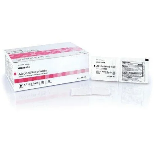 Mckesson Alcohol Prep Pad 70% Strength Isopropyl Alcohol Individual Packet Medium Sterile