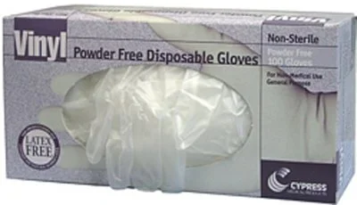 McKesson Cypress Vinyl Powder-Free Disposable Gloves – Large 100 Count