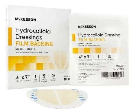 McKesson Hydrocolloid Dressing Sacral Sterile, 6 X 7 Inch