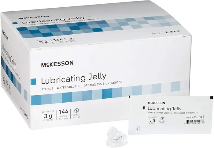 McKesson Lubricating Jelly Sterile 3 Gram Individual Packet – 144 Per Box