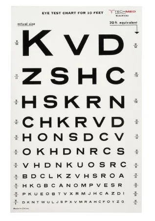 McKesson McKesson Eye Test Chart 10 Feet Snellen – 3062