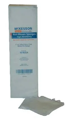 McKesson McKesson NonWoven Sponge Polyester / Rayon 4-Ply 3 X 3 Inch Square NonSterile – 93342000