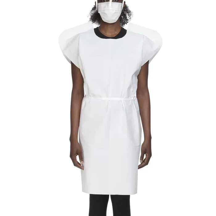 McKesson Premium Patient Exam Gown, One Size Fits Most, White