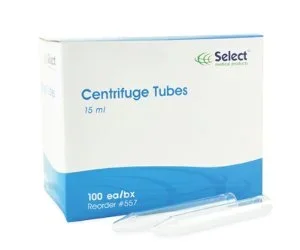 McKesson Select Centrifuge Tube Conical Bottom Plain 15 mL Without Color Coding Without Closure Polystyrene Tube – 557