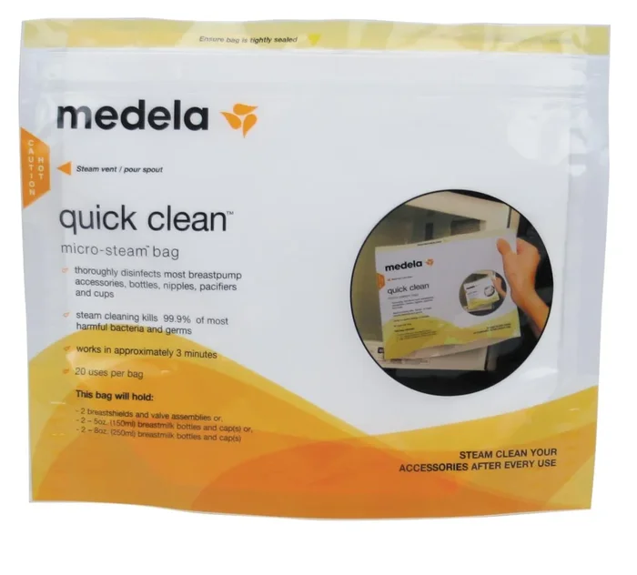 Medela Quick Clean™ Micro-Steam™ Bags for Cleaning Breast Milk Pumping Kits