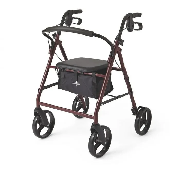 Medline Basic Steel Rollators Red 8″ 1 Count