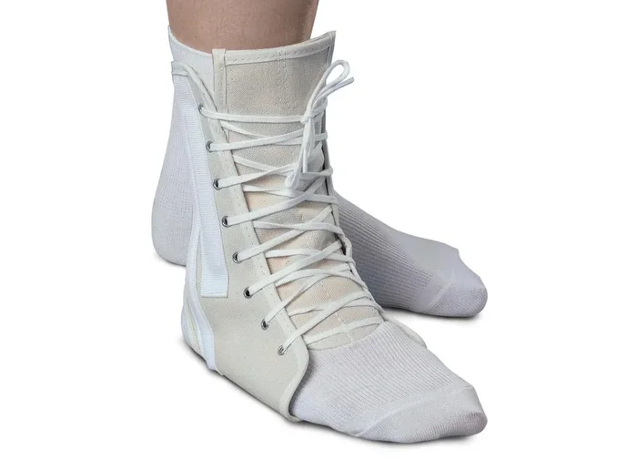 Medline Canvas Lace-Up Ankle Support White