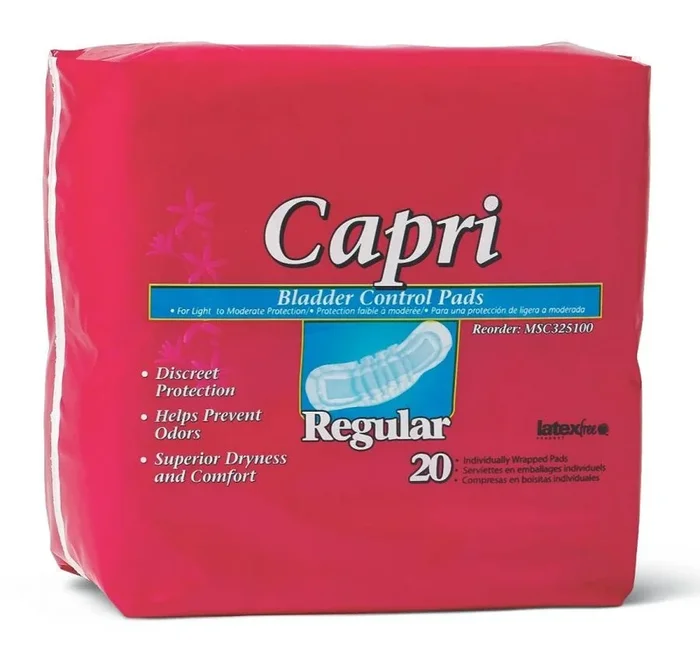 Medline Capri Bladder Control Pads: 2.75″ X 9.75″, 180 Count