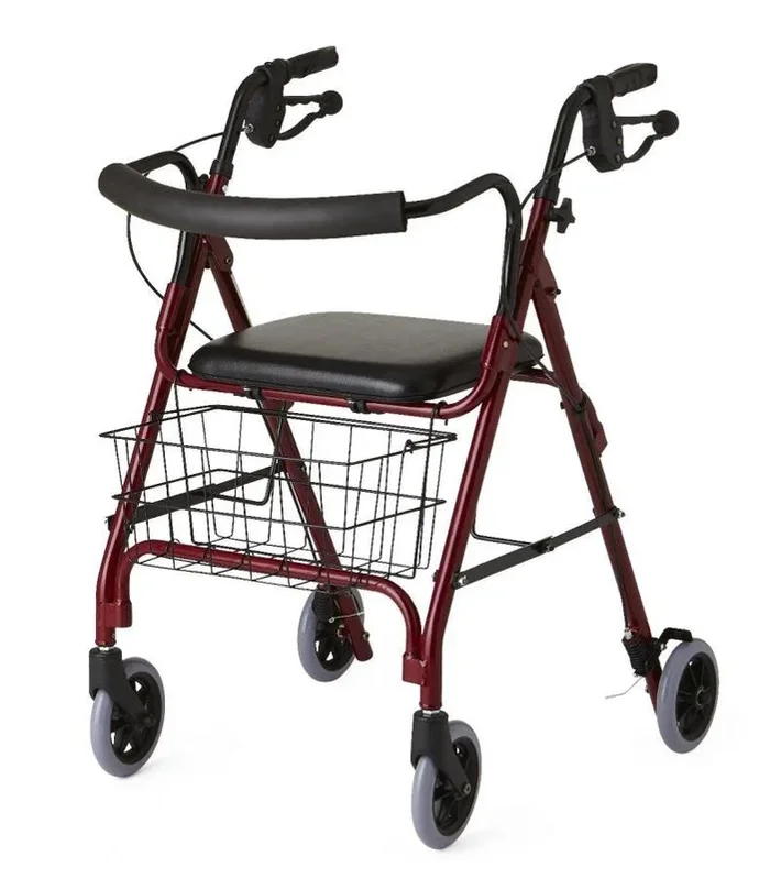 Medline Deluxe Rollators: Burgundy, 6″, 1 Count