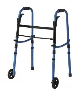 Medline Folding Paddle Walkers 5 Wheels Blue MDS86410KDBW