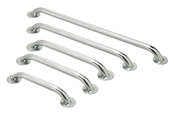 Medline Knurled Chrome Wall Grab Bar – 3 Per Case