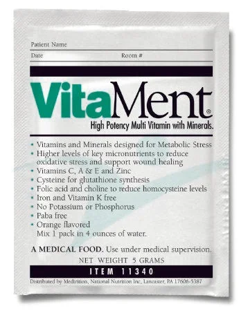 Medtrition/National Nutrition VitaMent Oral Supplement Orange Flavor 5 Gram Individual Packet Powder – 11340