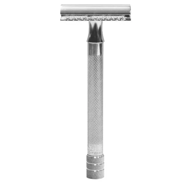Merkur 24C Chrome Long Thin Handle CLOSED Comb Safety Razor #28483