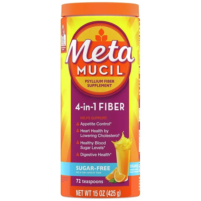 Metamucil naranja textura suave de azúcar sin 15 oz