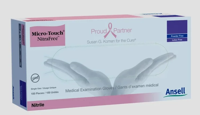 Micro-Touch NitraFree Nitrile Exam Glove, Pink