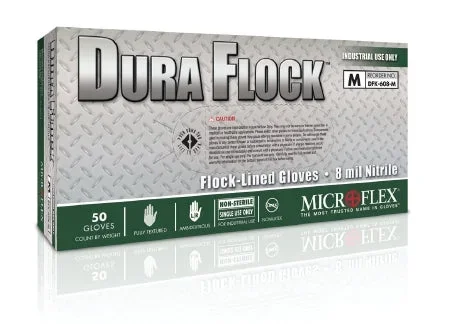 Microflex MedicalUtility Glove Flock Lined Green 10.6 Inch Beaded Cuff NonSterile – 500 Per Case