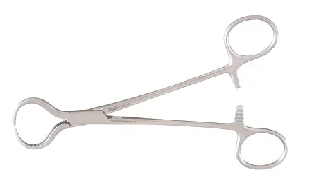 Miltex Bone Holding Forceps Lewin 7 Inch Surgical Grade Stainless Steel NonSterile Ratchet Lock Finger Ring Handle Straight Serrated Tip – 27-16