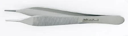 Miltex Miltex Dressing Forceps Hudson-Ewald 4-3/4 Inch OR Grade Stainless Steel (German) NonSterile NonLocking Thumb Handle Straight Serrated Tip – 6-112