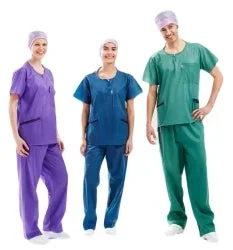 Molnlycke BARRIER Extra Comfort Scrub Shirt Barrier Extra Comfort Small Purple 3 Pockets Short Sleeves Unisex – 24610