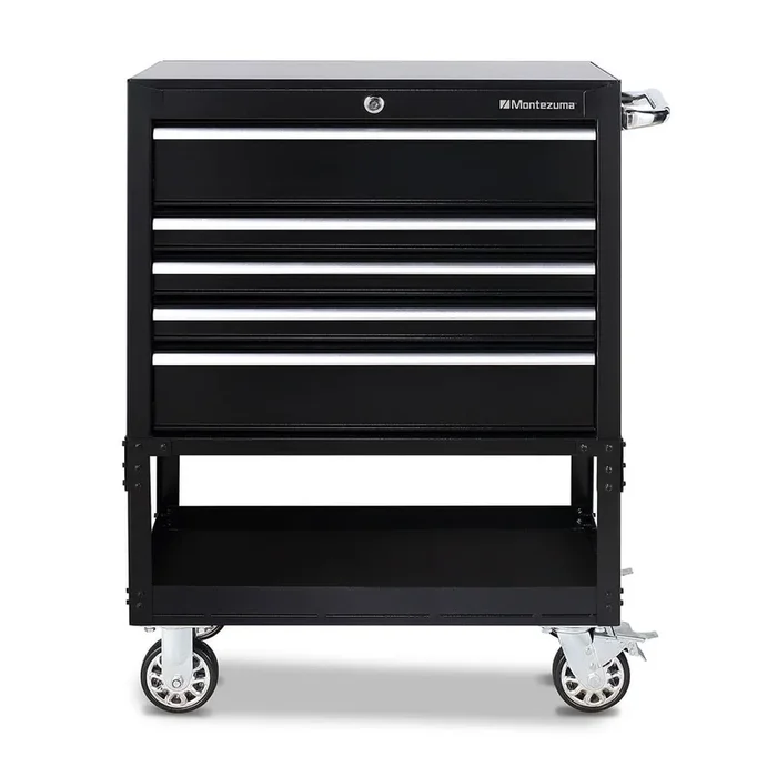 Montezuma Tool Box Rolling 30 Inch Utility Cart with 5 Drawers