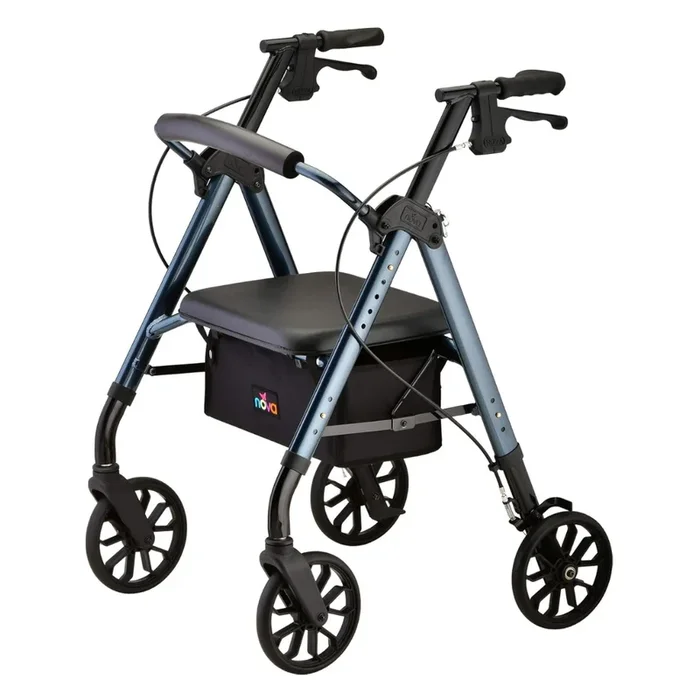 Nova Medical 4288 Star 8 Lightweight Rollators with Quick-Fit Push-Button Adjustable Height