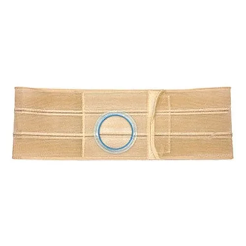 Nu-Hope Support Belt, Original Flat Panel, 3” Stoma, 6” Wide, Right, 1” From Bottom, Large (36” to 41” Waist), Beige